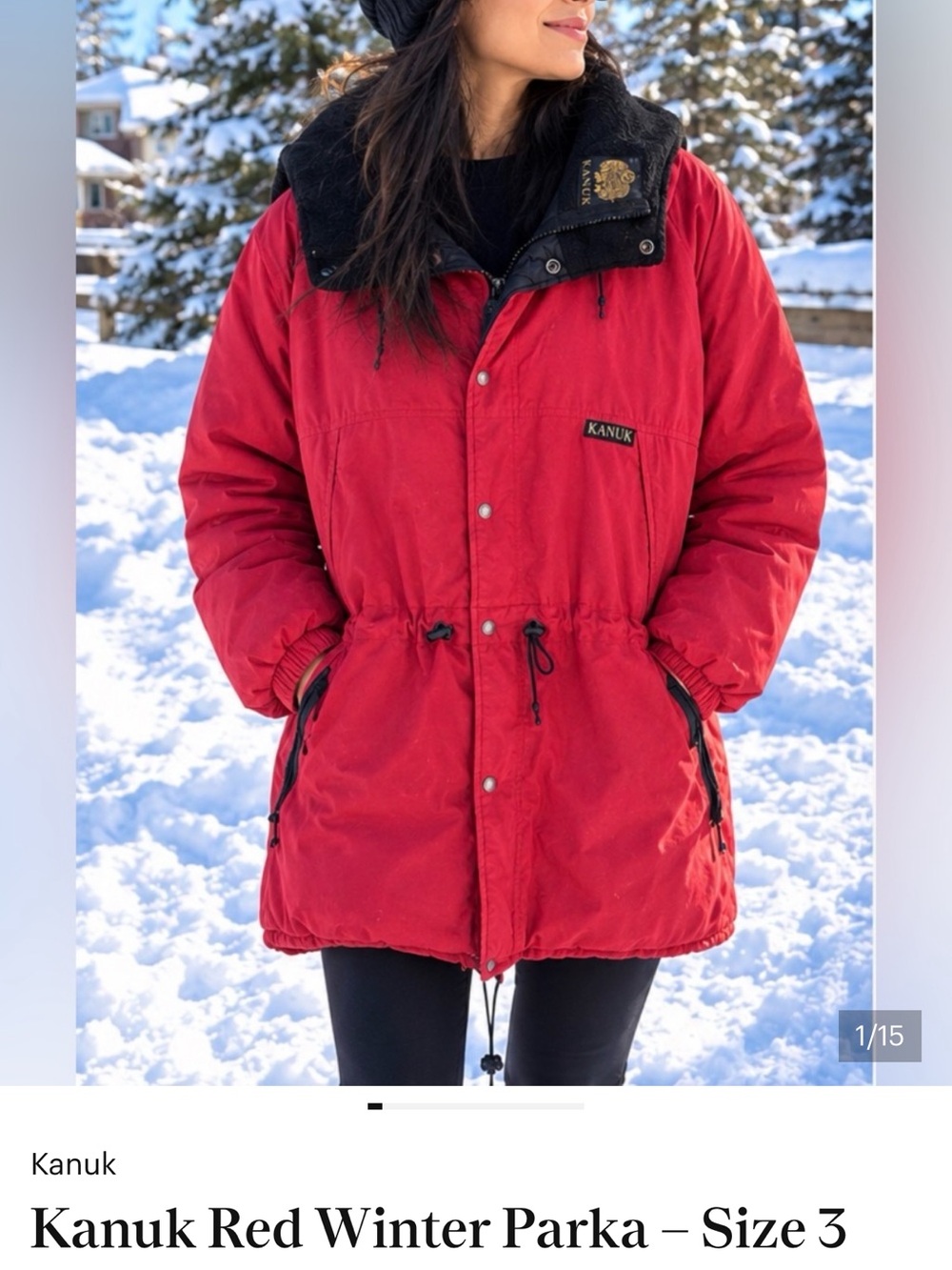 Kanuk Red Insulated Parka Jacket for Women